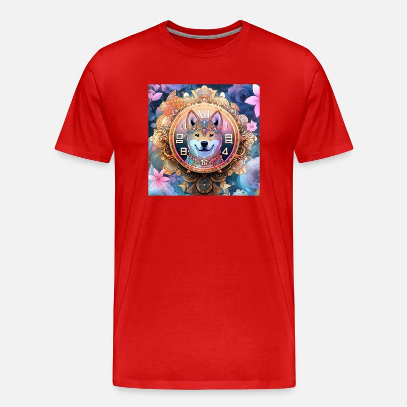 Der zeitliche Beobachter - Männer Premium Bio T-Shirt - Rot