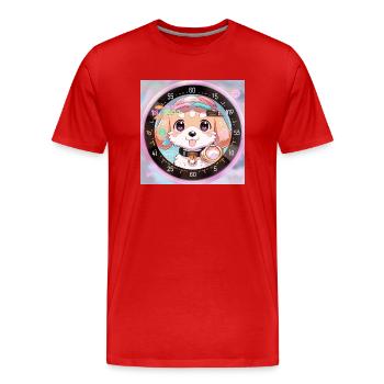 Auf dem Weg zum Abenteuer - Männer Premium Bio T-Shirt - Rot - Vorne - Damien (186cm)