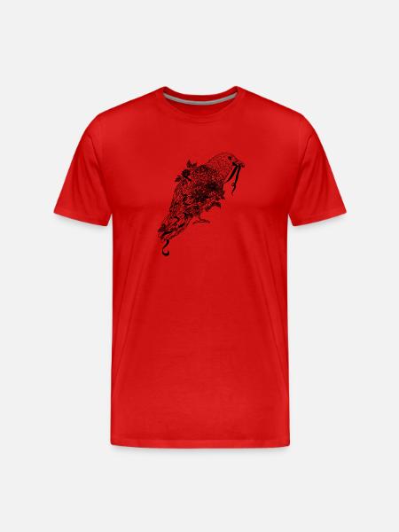 Flowering Raven - Men's Premium Organic T-Shirt - red