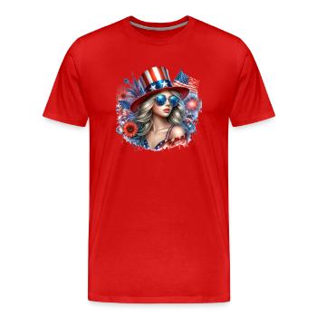 Freaky nice Patriot - Männer Premium Bio T-Shirt - Rot - Vorne - Damien (186cm)