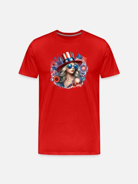 Freaky nice Patriot - Männer Premium Bio T-Shirt - Rot