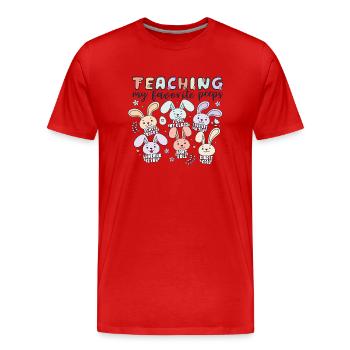 Teaching My Favorite Peeps - Men's Premium Organic T-Shirt - red - Front - Damien (186cm)