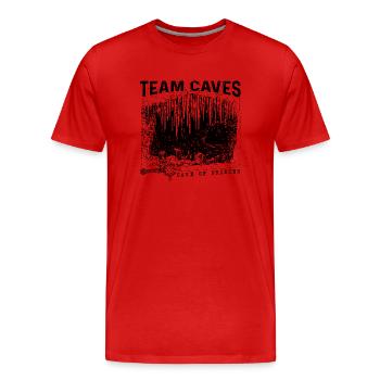 Team Caves Crescent City Fan Merch - Men's Premium Organic T-Shirt - red - Front - Damien (186cm)
