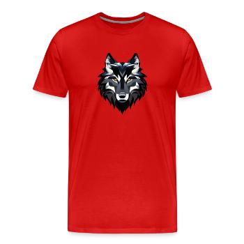 Loup - T-shirt bio Premium Homme - rouge - Devant - Damien (186cm)