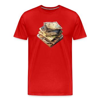 Treasure hunt with old maps - Men's Premium Organic T-Shirt - red - Front - Damien (186cm)
