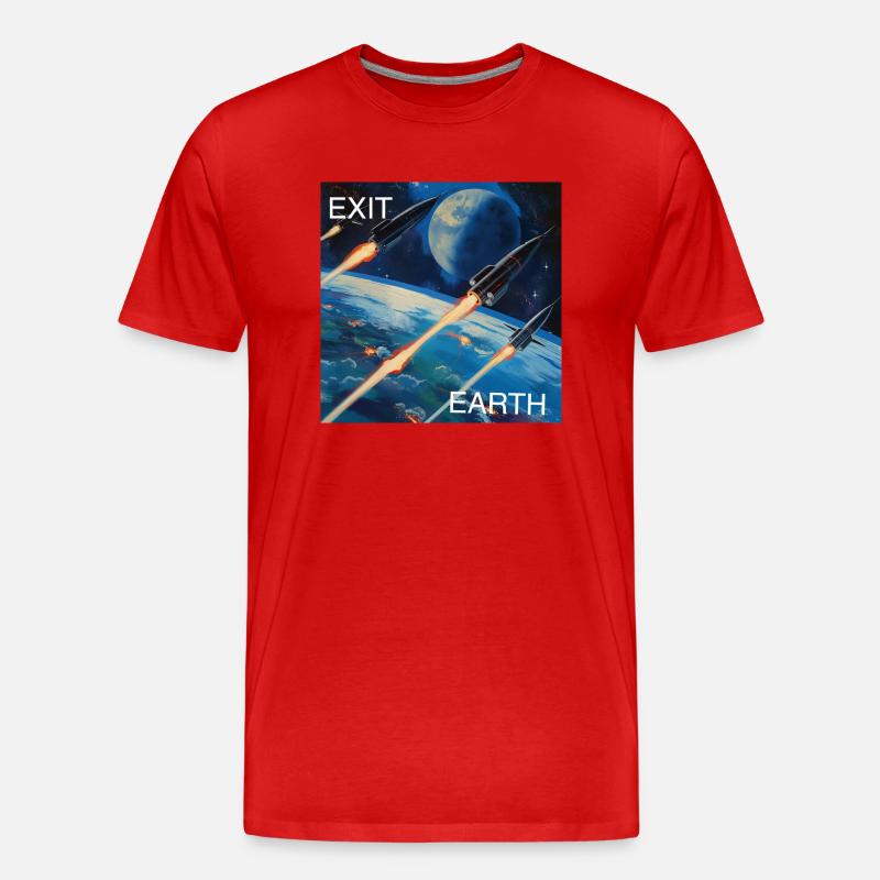 Exit Earth - Männer Premium Bio T-Shirt - Rot