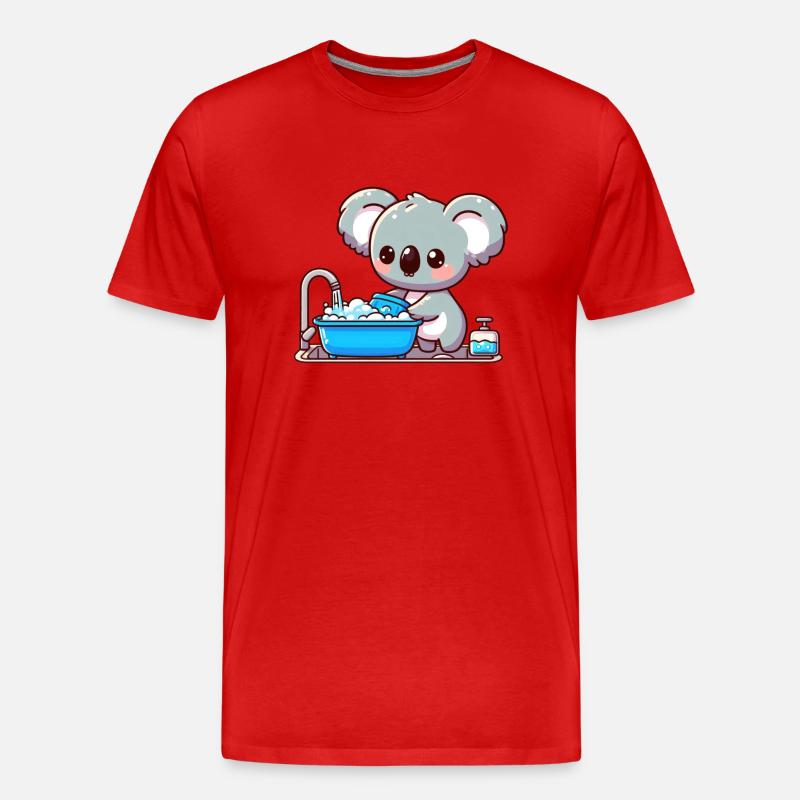 Süßer Koalabär freut sich - Männer Premium Bio T-Shirt - Rot