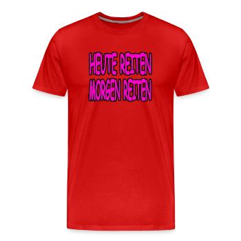 Reiten - Männer Premium Bio T-Shirt - Rot - Vorne - Damien (186cm)