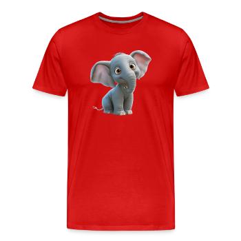 Drolliger kleiner Elefant - Männer Premium Bio T-Shirt - Rot - Vorne - Damien (186cm)