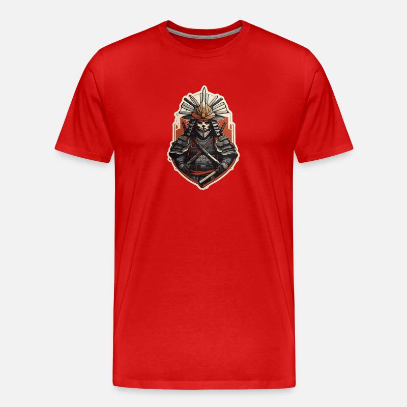 Japan Samurai Krieger - Männer Premium Bio T-Shirt - Rot