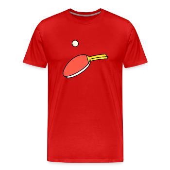 Ping Pong - Paddle & Ball - Men's Premium Organic T-Shirt - red - Front - Damien (186cm)