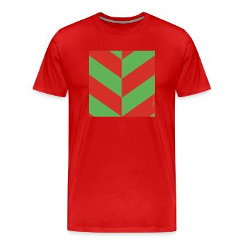 BLOW UP MOVIE: POP ART CUSHION 'DIAGONAL OP ART' - Men's Premium Organic T-Shirt - red - Front - Damien (186cm)