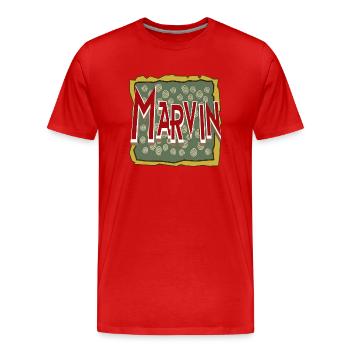 marvin - Männer Premium Bio T-Shirt - Rot - Vorne - Damien (186cm)