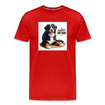 Bernese mountain dog - Men's Premium Organic T-Shirt - red - Front - Damien (186cm)