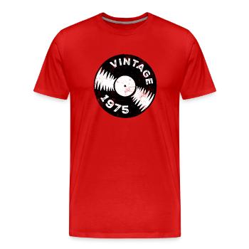 Vintage 1975 - Männer Premium Bio T-Shirt - Rot - Vorne - Damien (186cm)