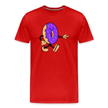 donut comic smile - Männer Premium Bio T-Shirt - Rot - Vorne - Damien (186cm)