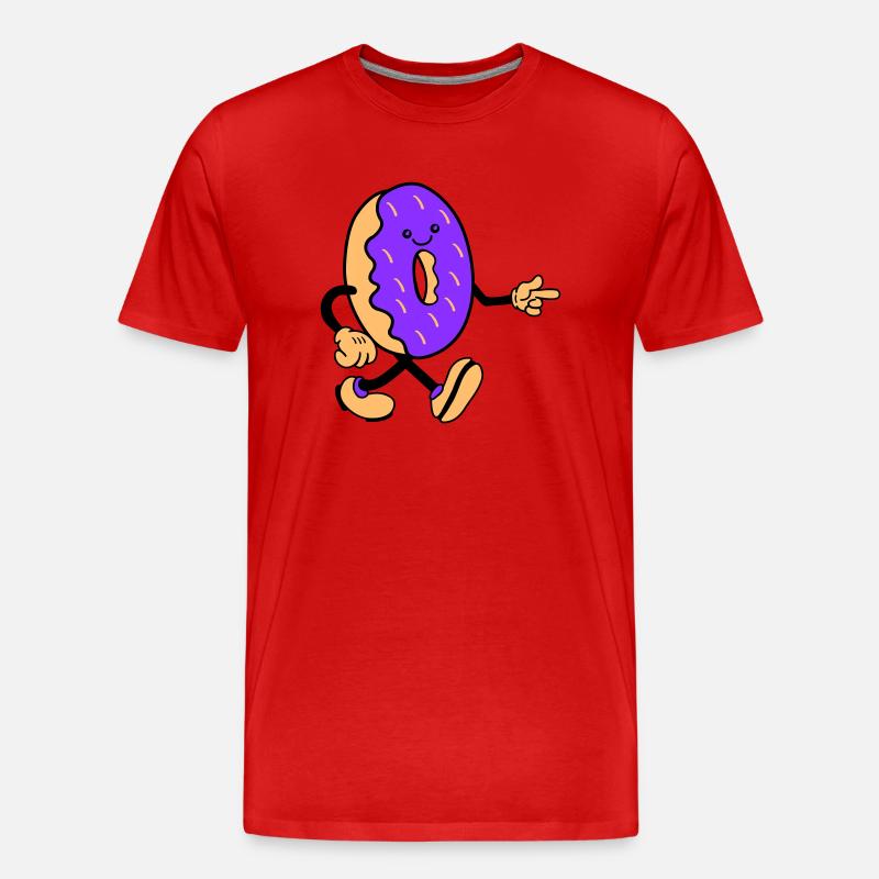 donut comic smile - Männer Premium Bio T-Shirt - Rot