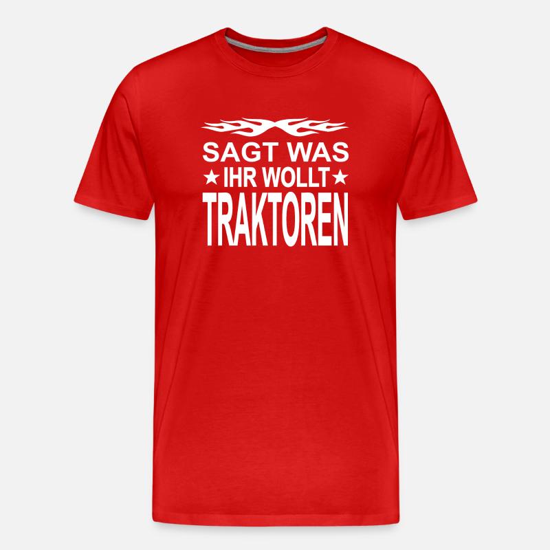 Traktor - Männer Premium Bio T-Shirt - Rot