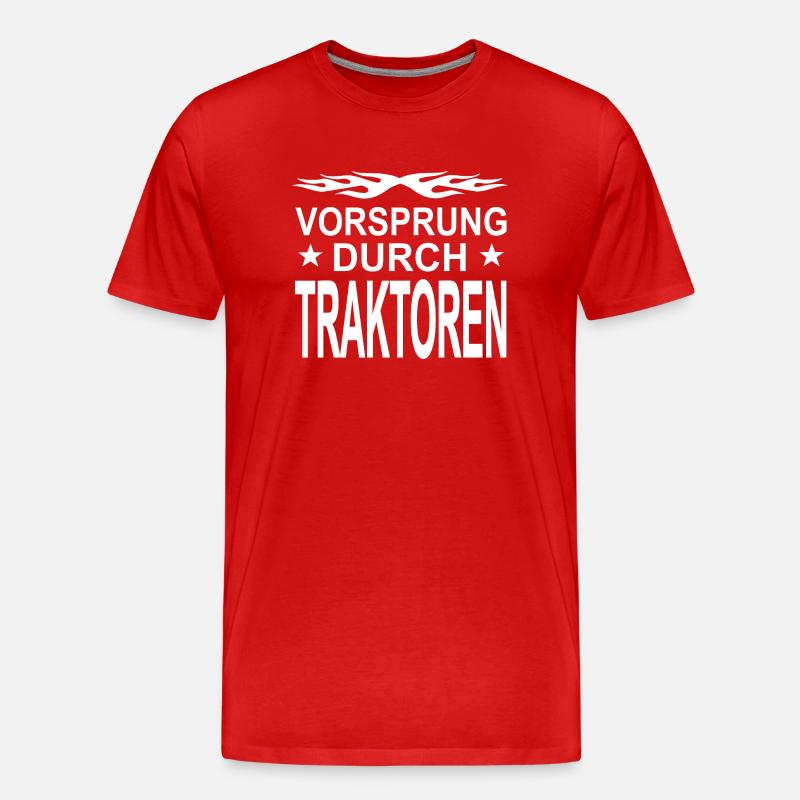 Traktor - Männer Premium Bio T-Shirt - Rot
