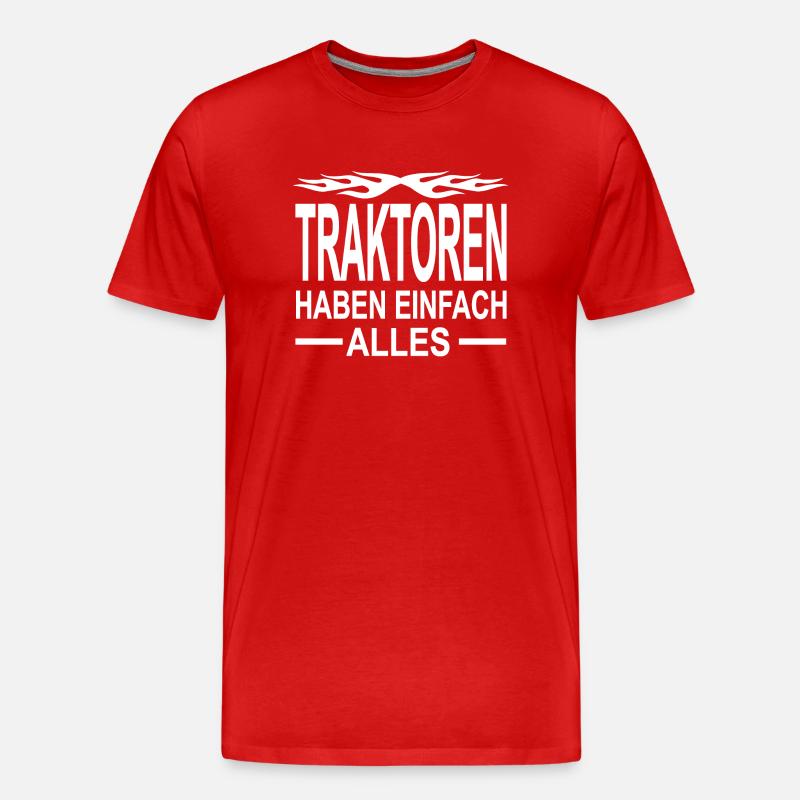 Traktor - Männer Premium Bio T-Shirt - Rot