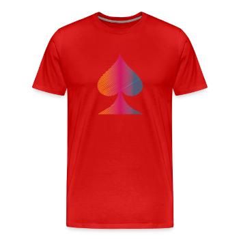 Pique de poker coloré - T-shirt bio Premium Homme - rouge - Devant - Damien (186cm)