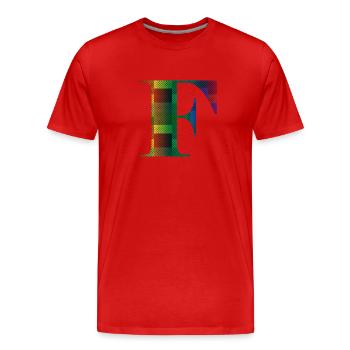 Letter F Vintage - Men's Premium Organic T-Shirt - red - Front - Damien (186cm)