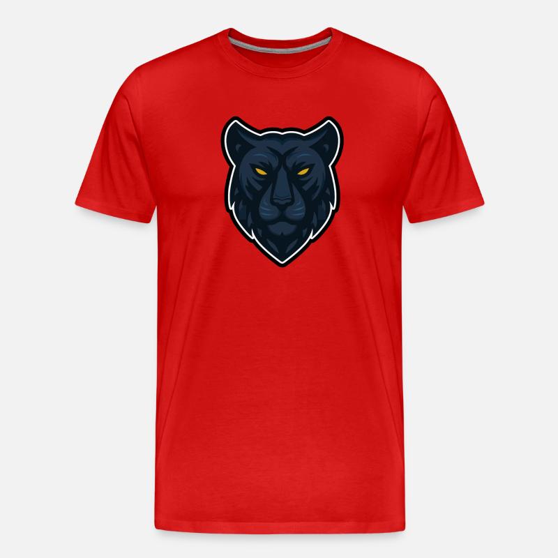 Maskottchen Panther Kopf Design - Männer Premium Bio T-Shirt - Rot