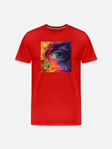 Farbenfrohes Auge - Männer Premium Bio T-Shirt - Rot