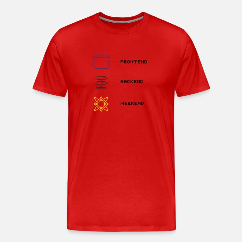Für jeden Full-Stack Entwickler - Männer Premium Bio T-Shirt - Rot