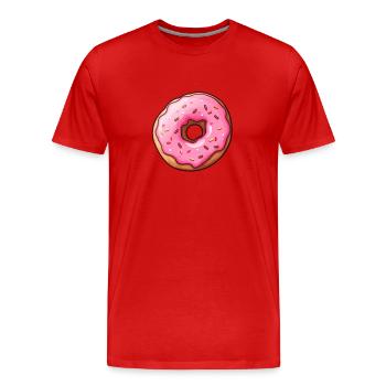Donut - Männer Premium Bio T-Shirt - Rot - Vorne - Damien (186cm)