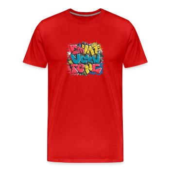 Graffiti - T-shirt bio Premium Homme - rouge - Devant - Damien (186cm)