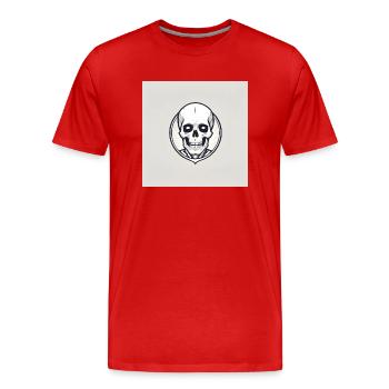 Skelett - Männer Premium Bio T-Shirt - Rot - Vorne - Damien (186cm)
