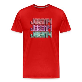Jeremy2 - Men's Premium Organic T-Shirt - red - Front - Damien (186cm)