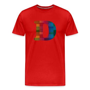 Buchstabe D Vintage - Männer Premium Bio T-Shirt - Rot - Vorne - Damien (186cm)
