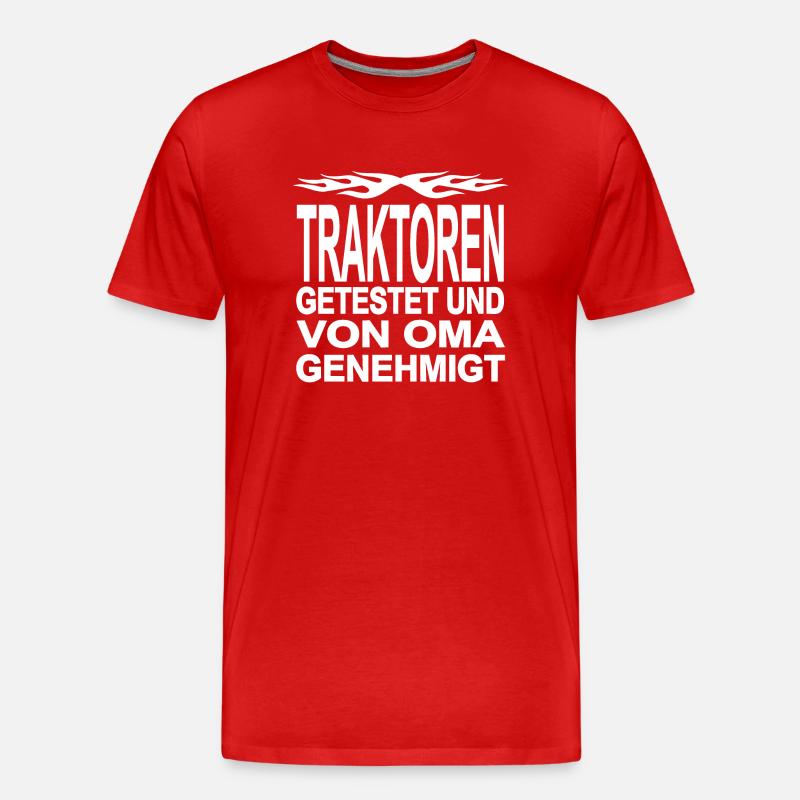 Traktor - Männer Premium Bio T-Shirt - Rot