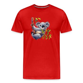 Koalas, die niedliche Beuteltiere aus Australien - Männer Premium Bio T-Shirt - Rot - Vorne - Damien (186cm)