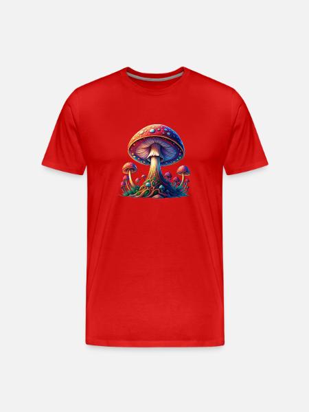 MUSHROOM - Men's Premium Organic T-Shirt - red