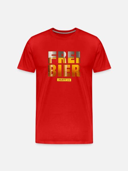 Freibier Party 24 - Männer Premium Bio T-Shirt - Rot