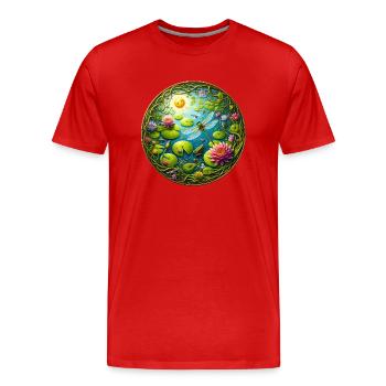 See Leben - Männer Premium Bio T-Shirt - Rot - Vorne - Damien (186cm)