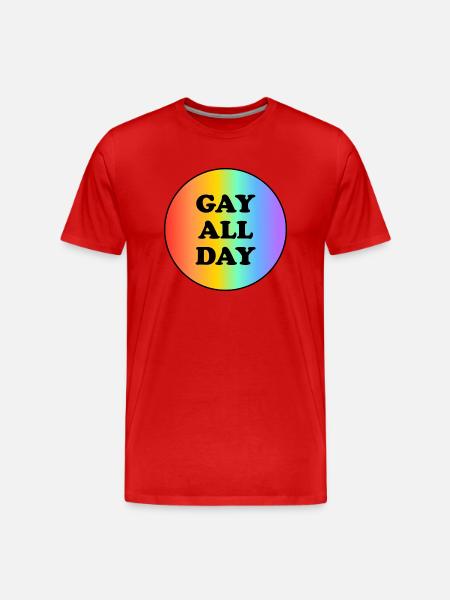 Gay All Day - Men's Premium Organic T-Shirt - red