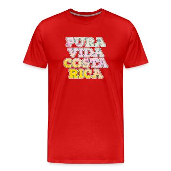 Costa Rica Pura Vida - T-shirt bio Premium Homme - rouge - Devant - Damien (186cm)