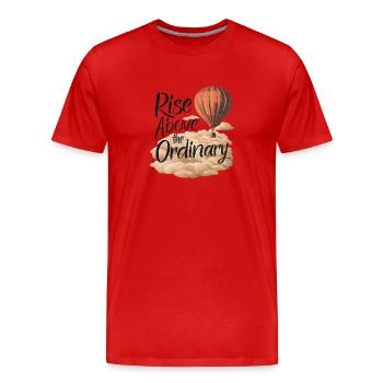 ERHEBEN SIE SICH ÜBER DAS GEWÖHNLICHE - Männer Premium Bio T-Shirt - Rot - Vorne - Damien (186cm)