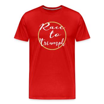 thoroughbred racing humor thrill cool sayings joke - Männer Premium Bio T-Shirt - Rot - Vorne - Damien (186cm)