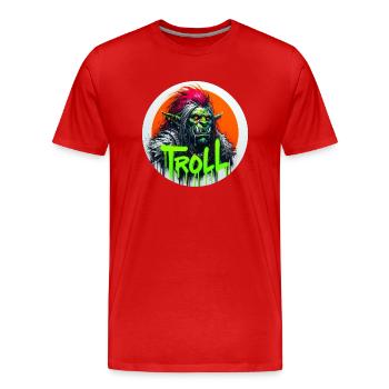 Troll - Männer Premium Bio T-Shirt - Rot - Vorne - Damien (186cm)