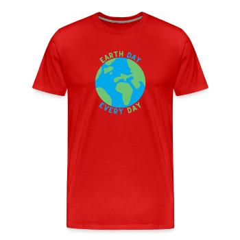 Jour de la Terre tous les jours - T-shirt bio Premium Homme - rouge - Devant - Damien (186cm)