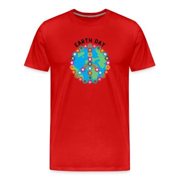 Jour de la Terre Paix - T-shirt bio Premium Homme - rouge - Devant - Damien (186cm)