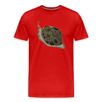 Snail - Men's Premium Organic T-Shirt - red - Front - Damien (186cm)
