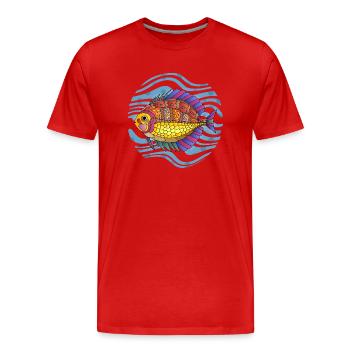 Poisson - T-shirt bio Premium Homme - rouge - Devant - Damien (186cm)