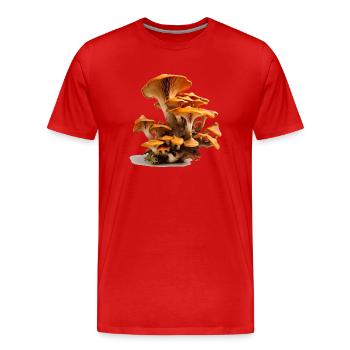 Champignons, pays des merveilles dans les sous-bois - T-shirt bio Premium Homme - rouge - Devant - Damien (186cm)