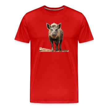 Iberico-Schwein ist ein wahrer Genuss - Männer Premium Bio T-Shirt - Rot - Vorne - Damien (186cm)